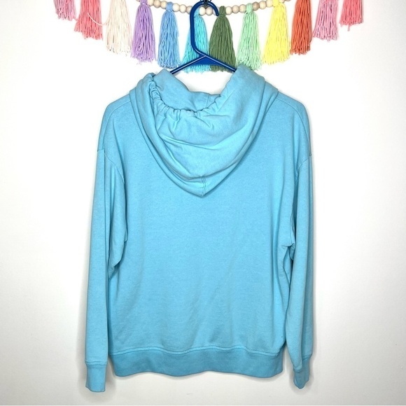 Levi’s Sky Blue Graphic Logo Pullover Knitted Hooded Sweatshirt Size Medium - Picture 12 of 16